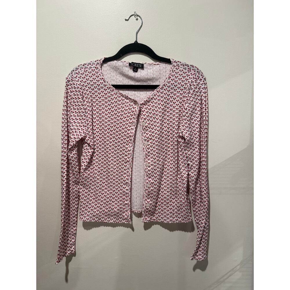 J CREW Pointelle Floral Cardigan - Picture 2 of 4